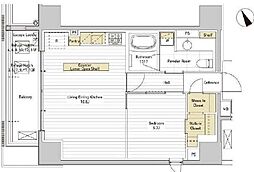 ASPRIME八丁堀 1LDKの間取図画像