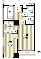 アクアコート 1LDKの間取図画像