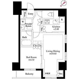 グランスイート銀座レスティモナーク 1LDKの間取図画像