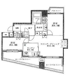 ネオマイム東十条プライム 2LDKの間取図画像