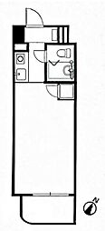 永谷ヒルプラザ六本木 ワンルームの間取図画像