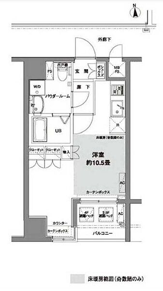 コンフォリア芝公園 403｜東京都港区芝公園２丁目(賃貸マンション1R・4階・28.19㎡)の写真 その2