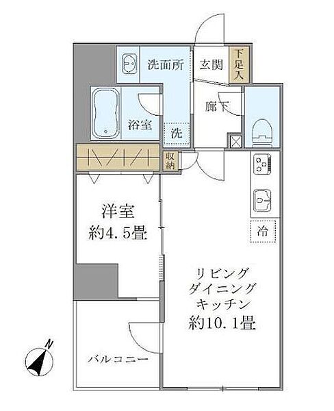 パインステージ白金高輪 302｜東京都港区高輪１丁目(賃貸マンション1LDK・3階・37.44㎡)の写真 その2