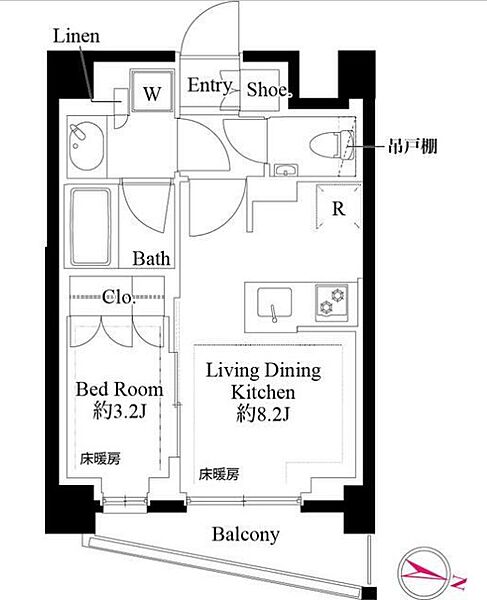 343レジデンス品川（オープンレジデンシア） 405｜東京都品川区上大崎３丁目(賃貸マンション1LDK・4階・30.73㎡)の写真 その2