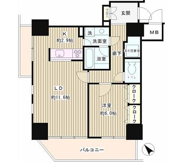 トレステージ目黒 805｜東京都目黒区下目黒２丁目(賃貸マンション1LDK・8階・55.02㎡)の写真 その2