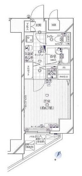 ガリシアヒルズ六本木 906｜東京都港区六本木２丁目(賃貸マンション1K・9階・23.04㎡)の写真 その2