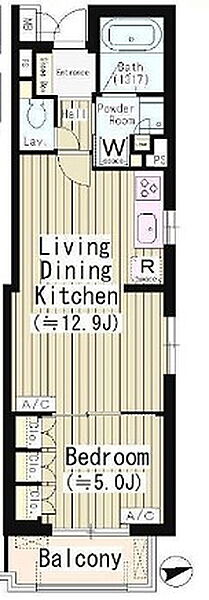 クイーンパレス品川大井 207｜東京都品川区大井３丁目(賃貸マンション1LDK・2階・42.74㎡)の写真 その2