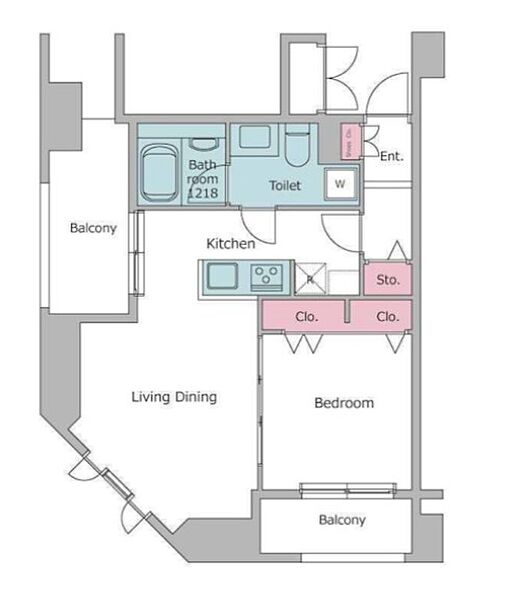 レジディアタワー乃木坂 1404｜東京都港区赤坂９丁目(賃貸マンション1R・14階・41.45㎡)の写真 その2