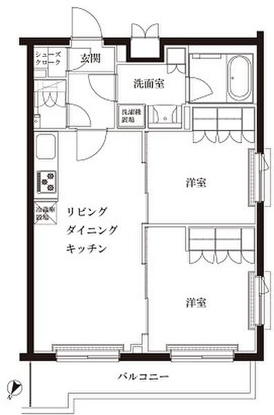 ルーブル蓮根弐番館 402｜東京都板橋区蓮根１丁目(賃貸マンション2LDK・4階・52.70㎡)の写真 その2