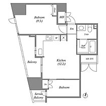 カバナ麻布台（CAVANA麻布台） 1102 ｜ 東京都港区麻布台２丁目4-1（賃貸マンション2LDK・11階・51.00㎡） その2