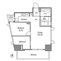 カバナ麻布台（CAVANA麻布台） 1303 ｜ 東京都港区麻布台２丁目4-1（賃貸マンション2LDK・13階・57.73㎡） その2