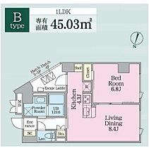 ウテナ西麻布 502 ｜ 東京都港区西麻布２丁目7（賃貸マンション1LDK・5階・45.03㎡） その2