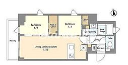 アイフラット品川戸越パークサイド（ＡＩＦＬＡＴ品川戸越パー 3階2LDKの間取り