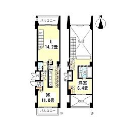 N3ユニテ 6階1LDKの間取り