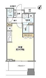 ル・サンク大崎ウィズタワー 410 4階ワンルームの間取り