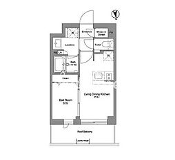 コンフォリア戸越公園 4階1LDKの間取り