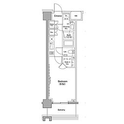 ヴェール・クレール大崎 1Kの間取図画像
