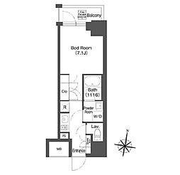 MYRIARESIDENCE広尾 1Kの間取図画像