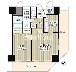 トレステージ目黒 1LDKの間取図画像