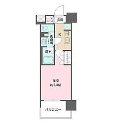 ザ・パークハビオ目黒 1Kの間取図画像