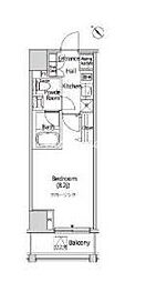 カーサスプレンディッド麻布仙台坂 1Kの間取図画像