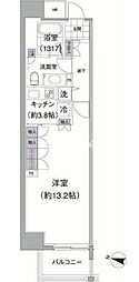 アビティ目黒 1Kの間取図画像