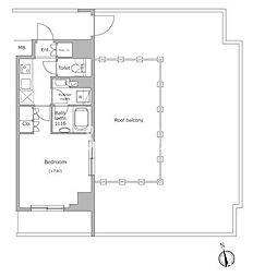 レジディア目黒4 1Kの間取図画像