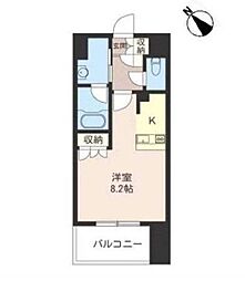 OrchidResidence品川 ワンルームの間取図画像