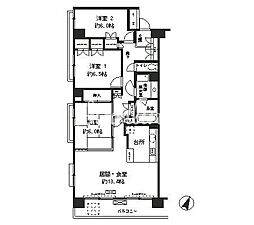 クラッサ目黒かむろ坂 3LDKの間取図画像