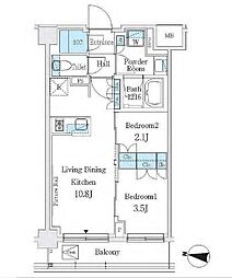 J.GRANCourt品川西大井WEST 2LDKの間取図画像