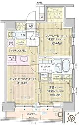 レビスタ白金高輪 1SLDKの間取図画像