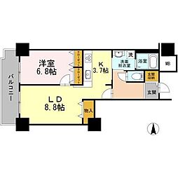 品川シーサイドビュータワー1 1LDKの間取図画像