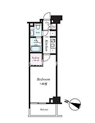 グレイスコート目黒 1Kの間取図画像