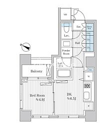 PlatinumView白金台 1DKの間取図画像