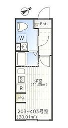 ザパークエクシア大崎 1Kの間取図画像