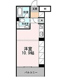 カスタリア目黒長者丸 ワンルームの間取図画像