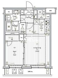 THEPREMIUMCUBEGOSAKI 1LDKの間取図画像