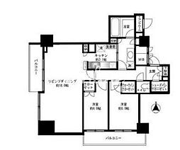 品川タワーフェイス 2LDKの間取図画像
