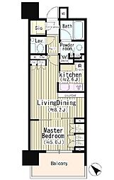 パークリュクス目黒 1LDKの間取図画像