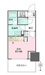 大崎ステーションレジデンス ワンルームの間取図画像