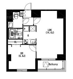 エスティメゾン戸越 1LDKの間取図画像