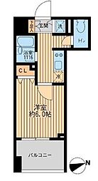 クリオ戸越銀座壱番館 1Kの間取図画像