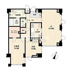 エスティメゾン白金台 2LDKの間取図画像