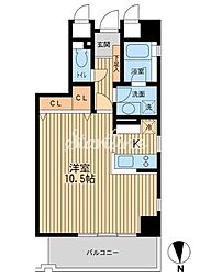 芝公園アパートメント ワンルームの間取図画像