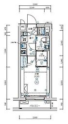 ARTESSIMOAKLLE 1Kの間取図画像