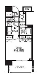 ライオンズシティ白金高輪 1Kの間取図画像
