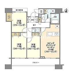 HF白金高輪レジデンス 3LDKの間取図画像