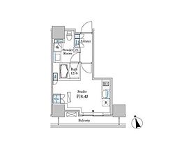 ベルファース芝浦タワー ワンルームの間取図画像