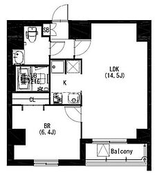 エスティメゾン戸越 1LDKの間取図画像