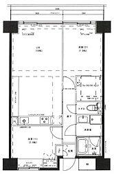 レジディア芝浦 2LDKの間取図画像